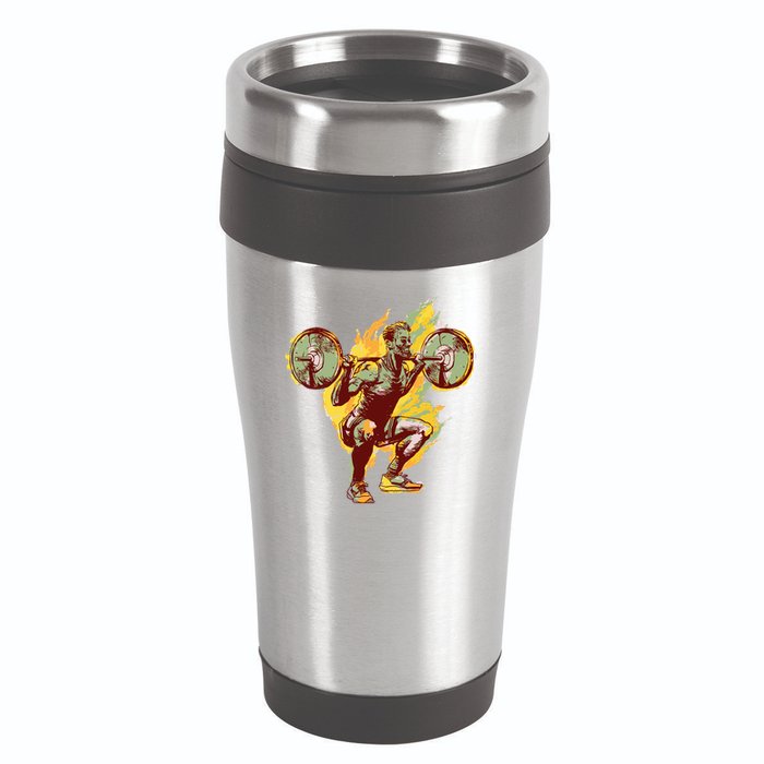 Man Squatting 16oz Travel Tumbler