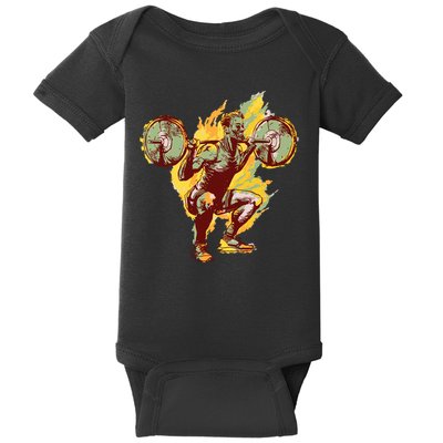 Man Squatting Baby Bodysuit