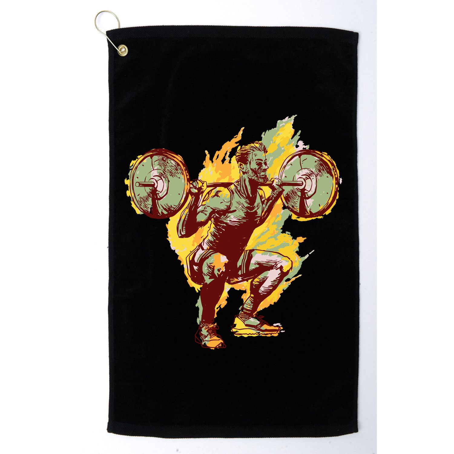 Man Squatting Golf Towel