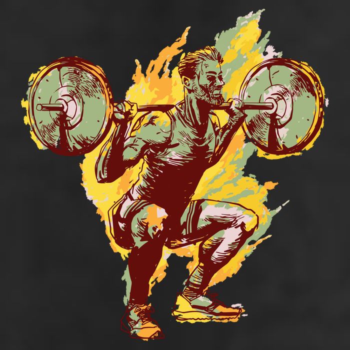 Man Squatting Golf Towel