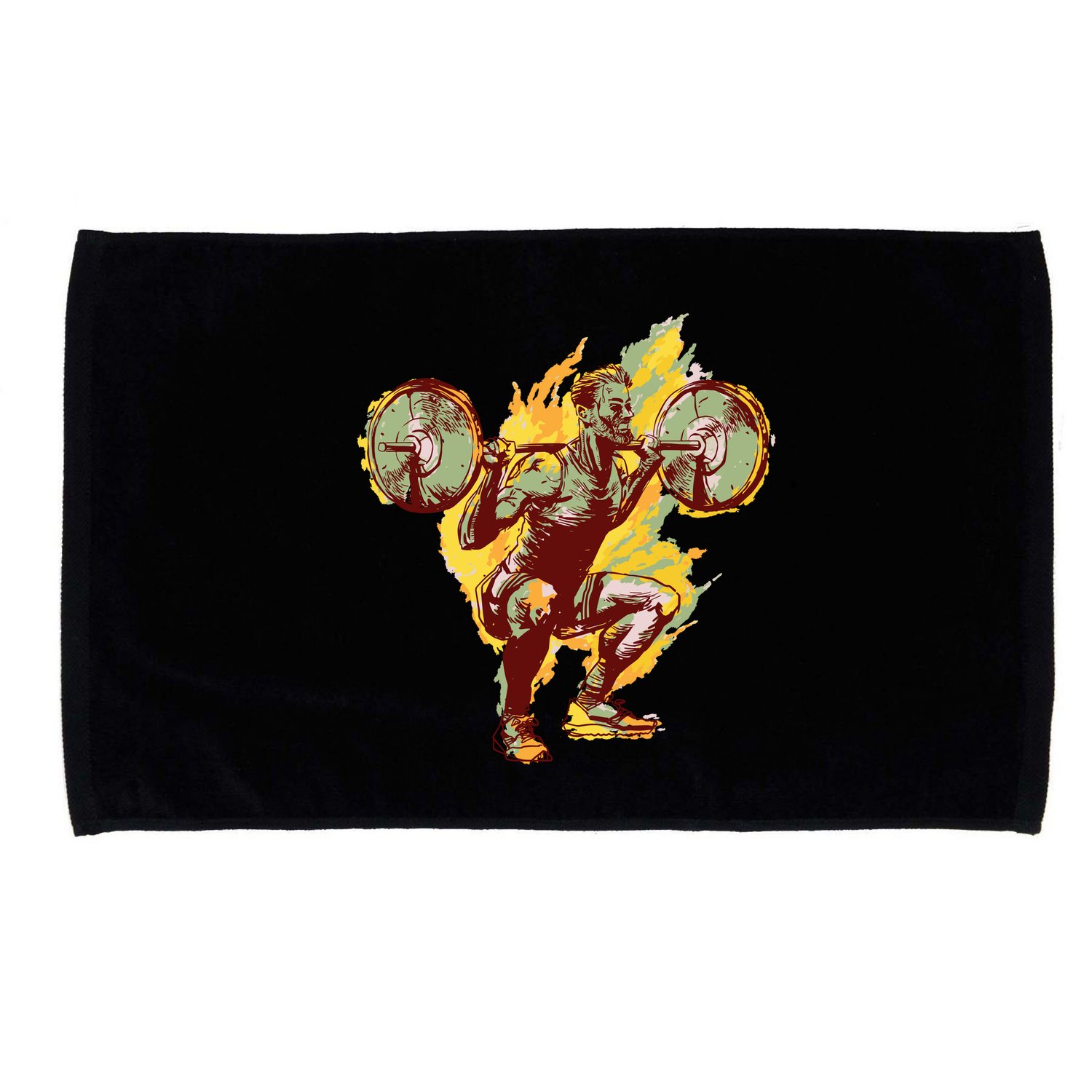 Man Squatting Microfiber Hand Towel