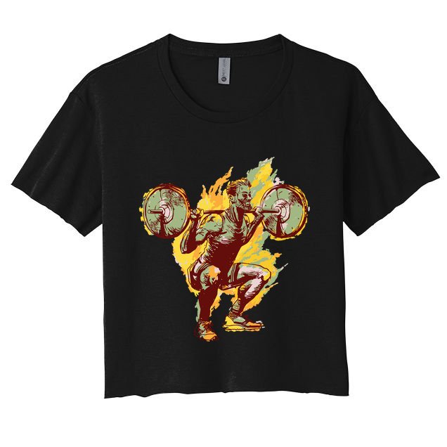 Man Squatting Crop Top