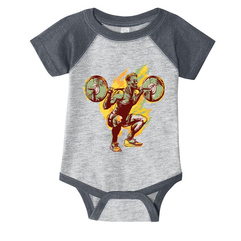 Man Squatting Infant Baby Jersey Bodysuit