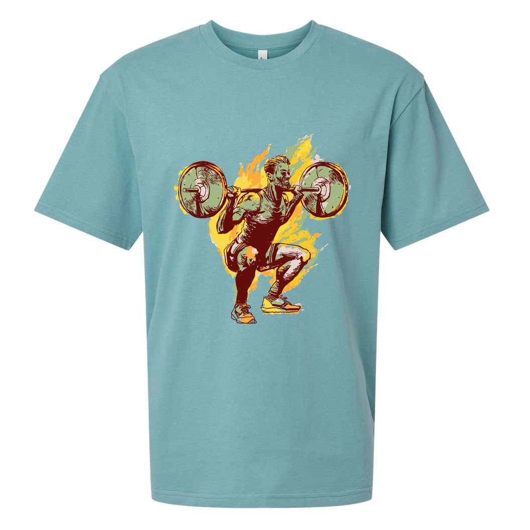 Man Squatting Sueded Cloud Jersey T-Shirt