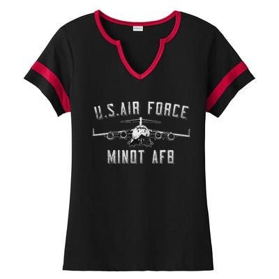 Minot Afb North Dakota Veteran Pride Ladies Halftime Notch Neck Tee