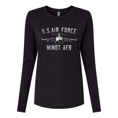 Minot Afb North Dakota Veteran Pride Womens Cotton Relaxed Long Sleeve T-Shirt