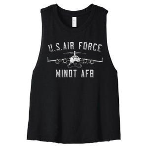 Minot Afb North Dakota Veteran Pride Women's Racerback Cropped Tank