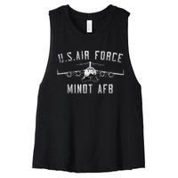 Minot Afb North Dakota Veteran Pride Women's Racerback Cropped Tank