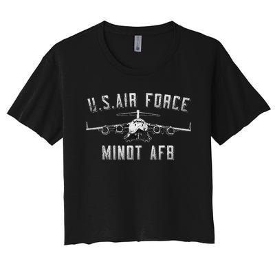 Minot Afb North Dakota Veteran Pride Women's Crop Top Tee