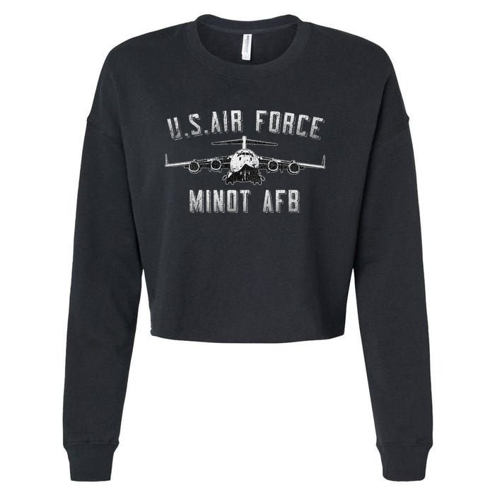 Minot Afb North Dakota Veteran Pride Cropped Pullover Crew