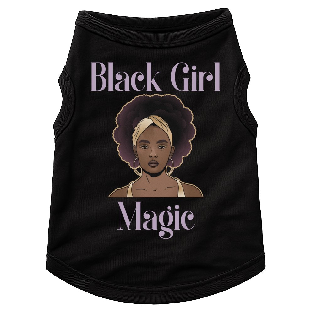 Melanin Afro Natural Hair Juneteenth Black Girl Magic Gift Doggie Tank