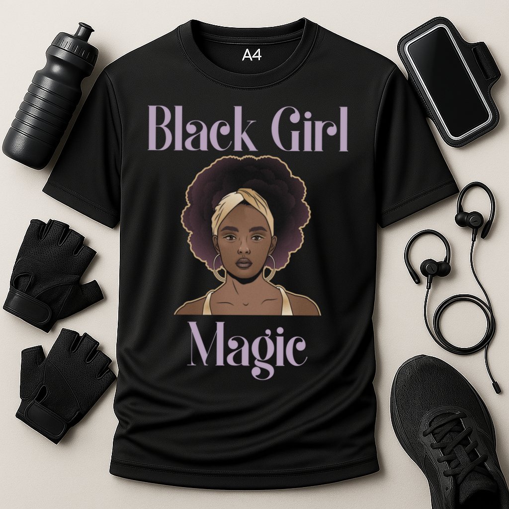 Melanin Afro Natural Hair Juneteenth Black Girl Magic Gift Cooling Performance Crew T-Shirt