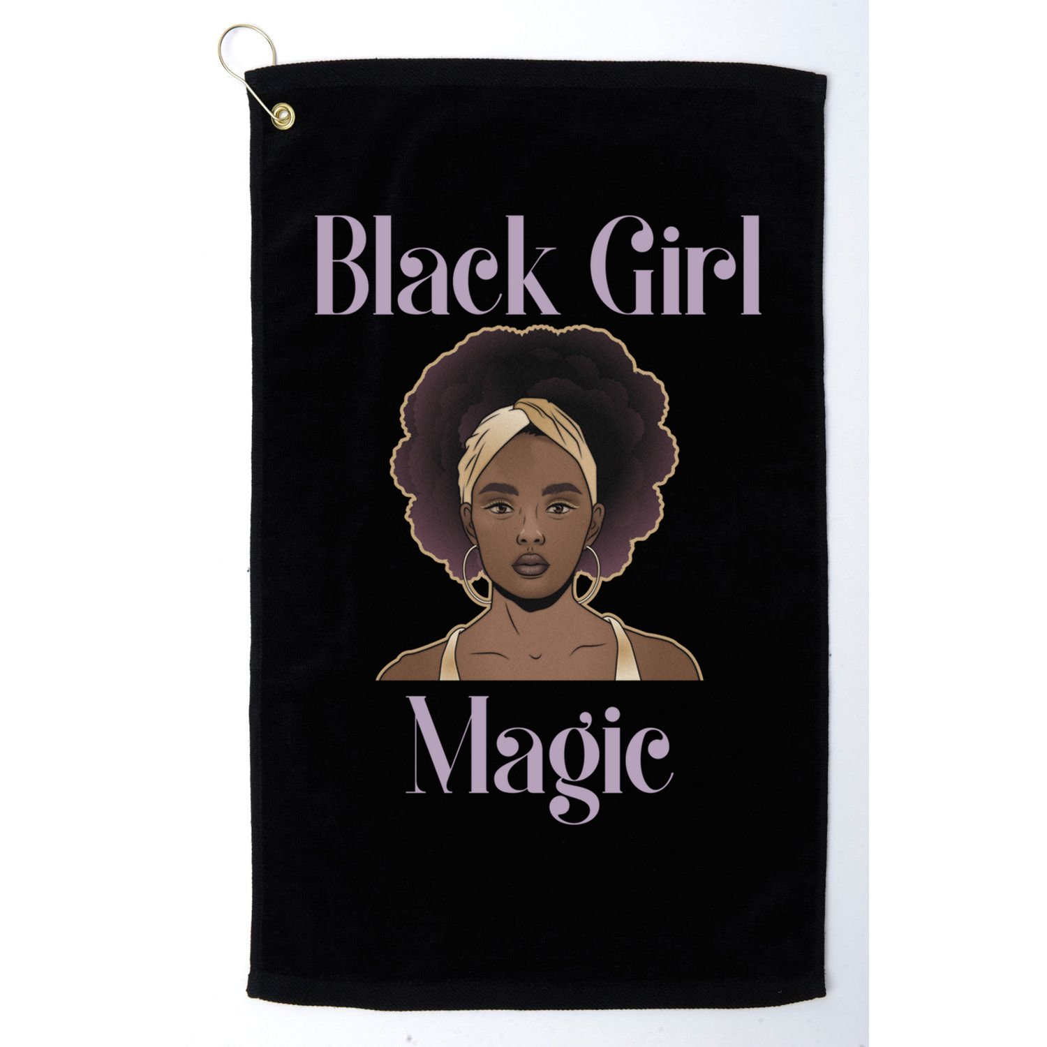 Melanin Afro Natural Hair Juneteenth Black Girl Magic Gift Golf Towel