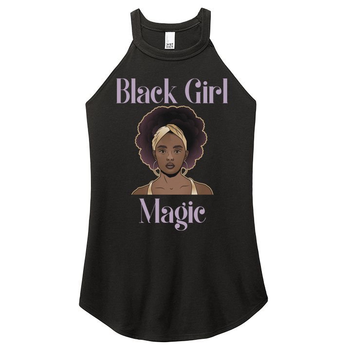 Melanin Afro Natural Hair Juneteenth Black Girl Magic Gift Women's Perfect Tri Rocker Tank