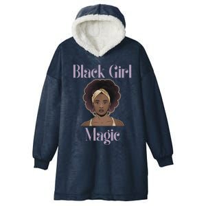 Melanin Afro Natural Hair Juneteenth Black Girl Magic Gift Hooded Wearable Blanket