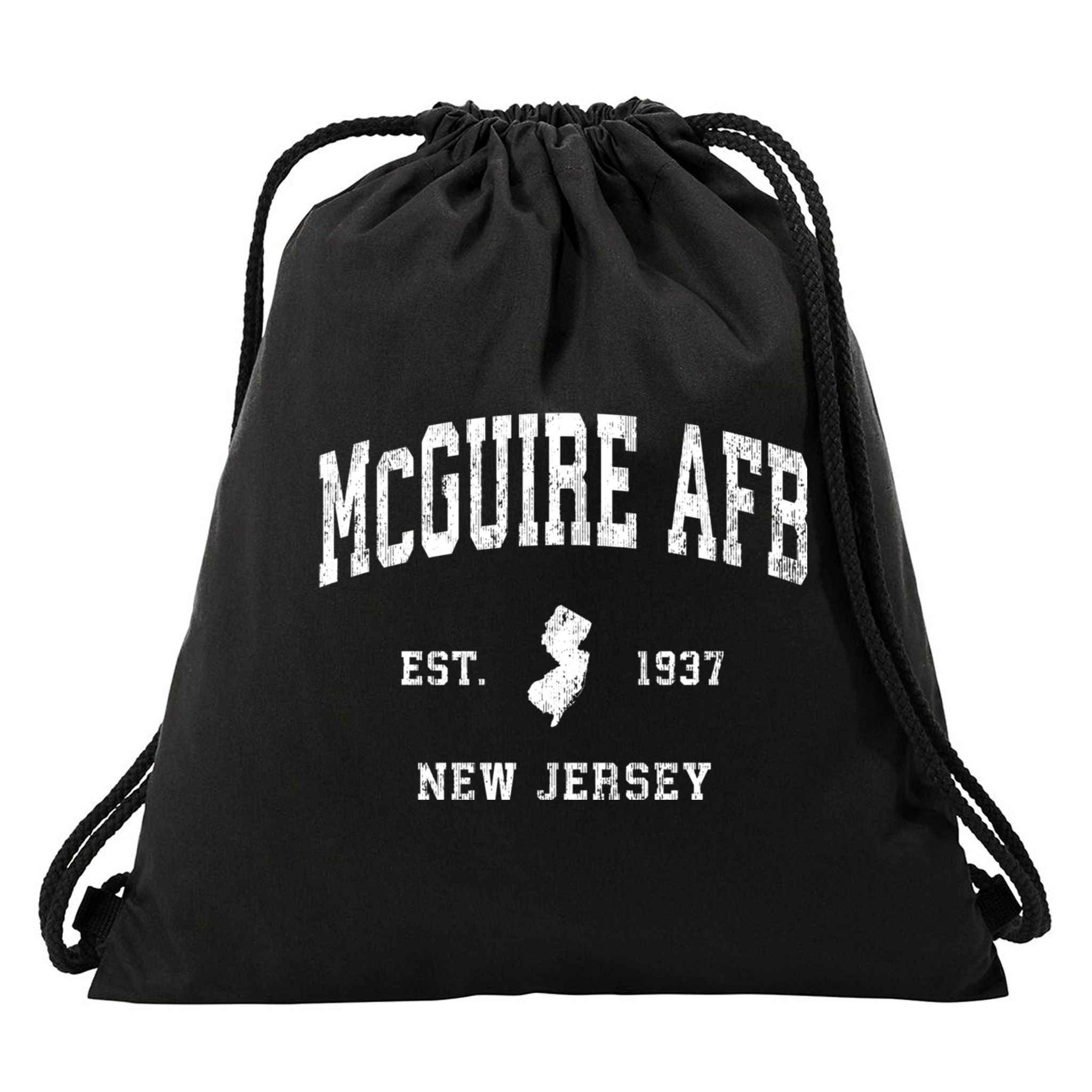 Mcguire Afb New Jersey Nj Vintage Established Athletic Sports Design Drawstring Bag