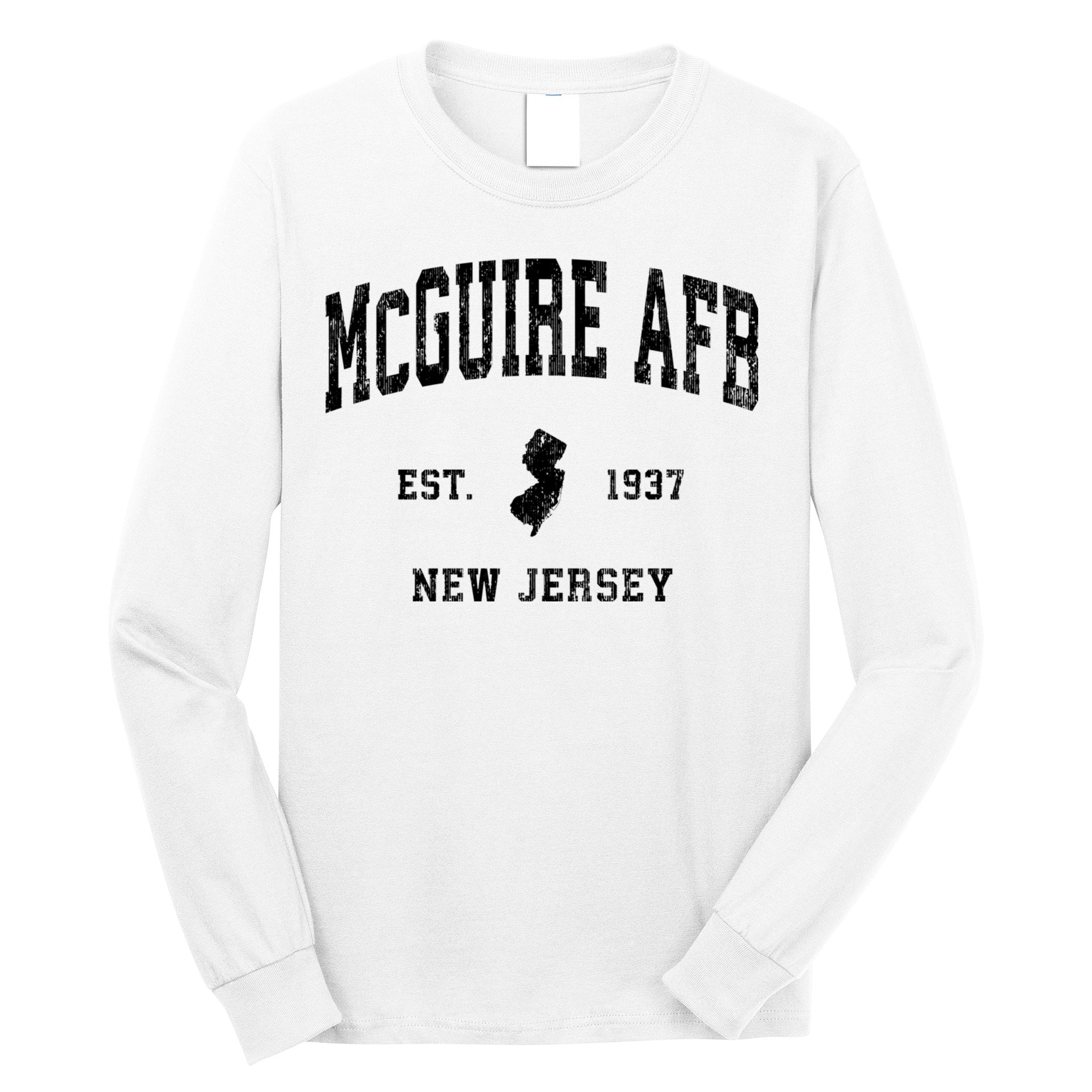 Mcguire Afb New Jersey Nj Vintage Established Athletic Sports Design Long Sleeve Shirt