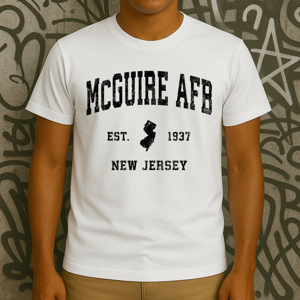 Mcguire Afb New Jersey Nj Vintage Established Athletic Sports Design T-Shirt