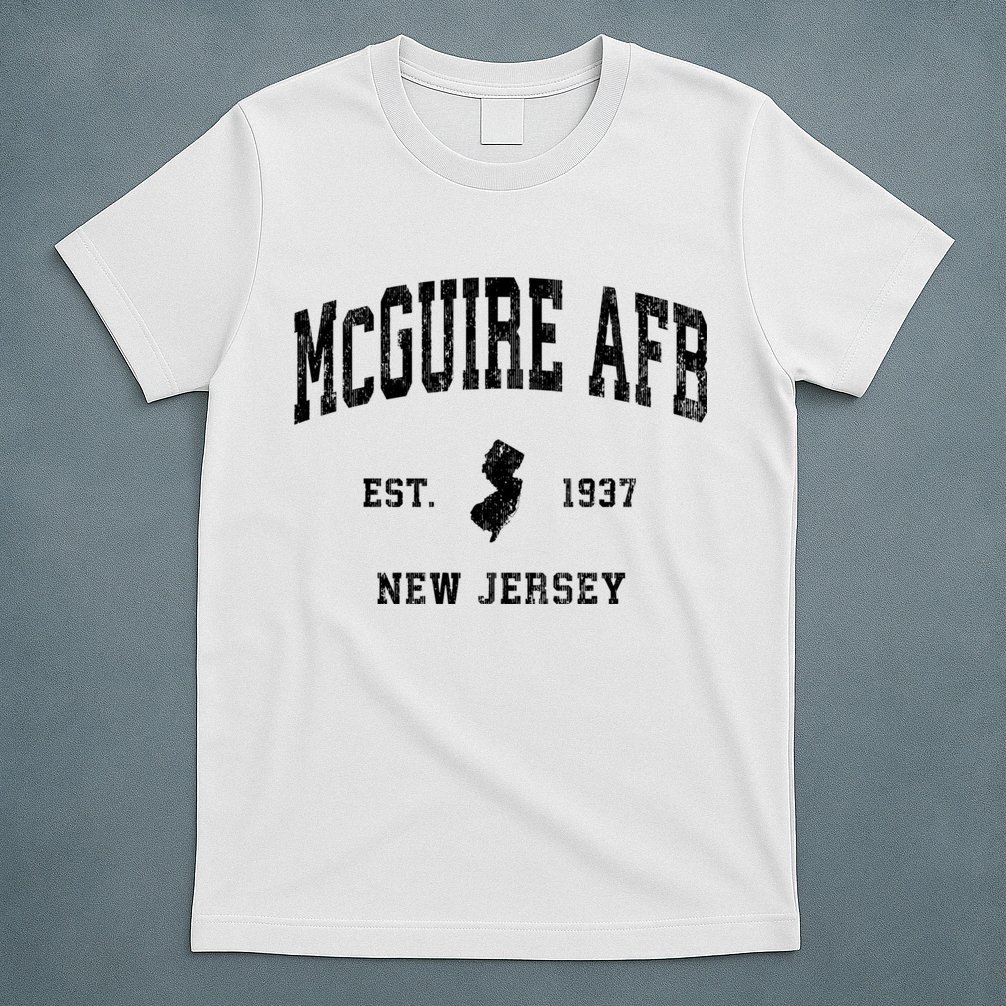 Mcguire Afb New Jersey Nj Vintage Established Athletic Sports Design T-Shirt