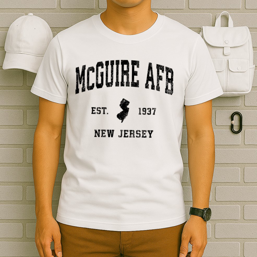 Mcguire Afb New Jersey Nj Vintage Established Athletic Sports Design T-Shirt