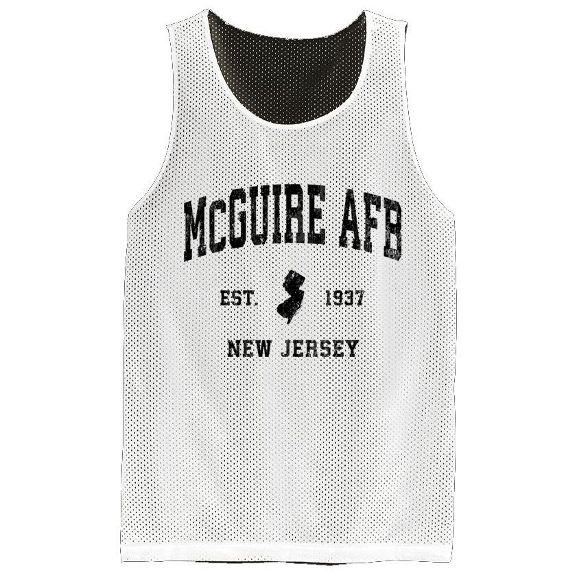 Mcguire Afb New Jersey Nj Vintage Established Athletic Sports Design Mesh Reversible Basketball Jersey Tank