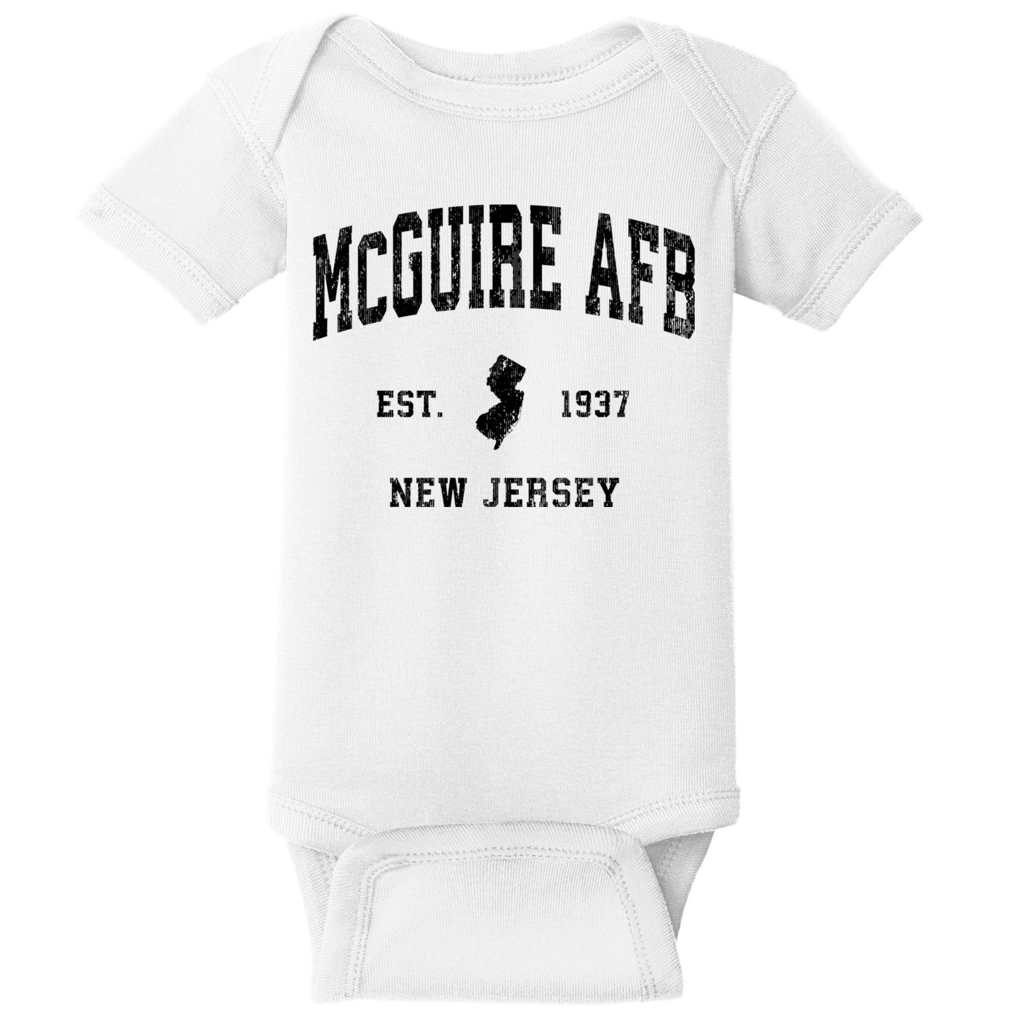 Mcguire Afb New Jersey Nj Vintage Established Athletic Sports Design Baby Bodysuit