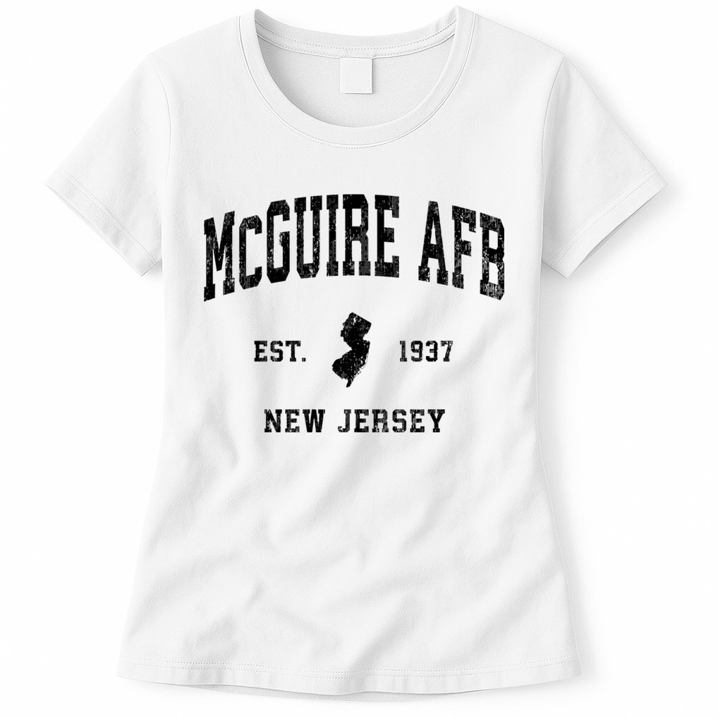 Mcguire Afb New Jersey Nj Vintage Established Athletic Sports Design Womens T-Shirt