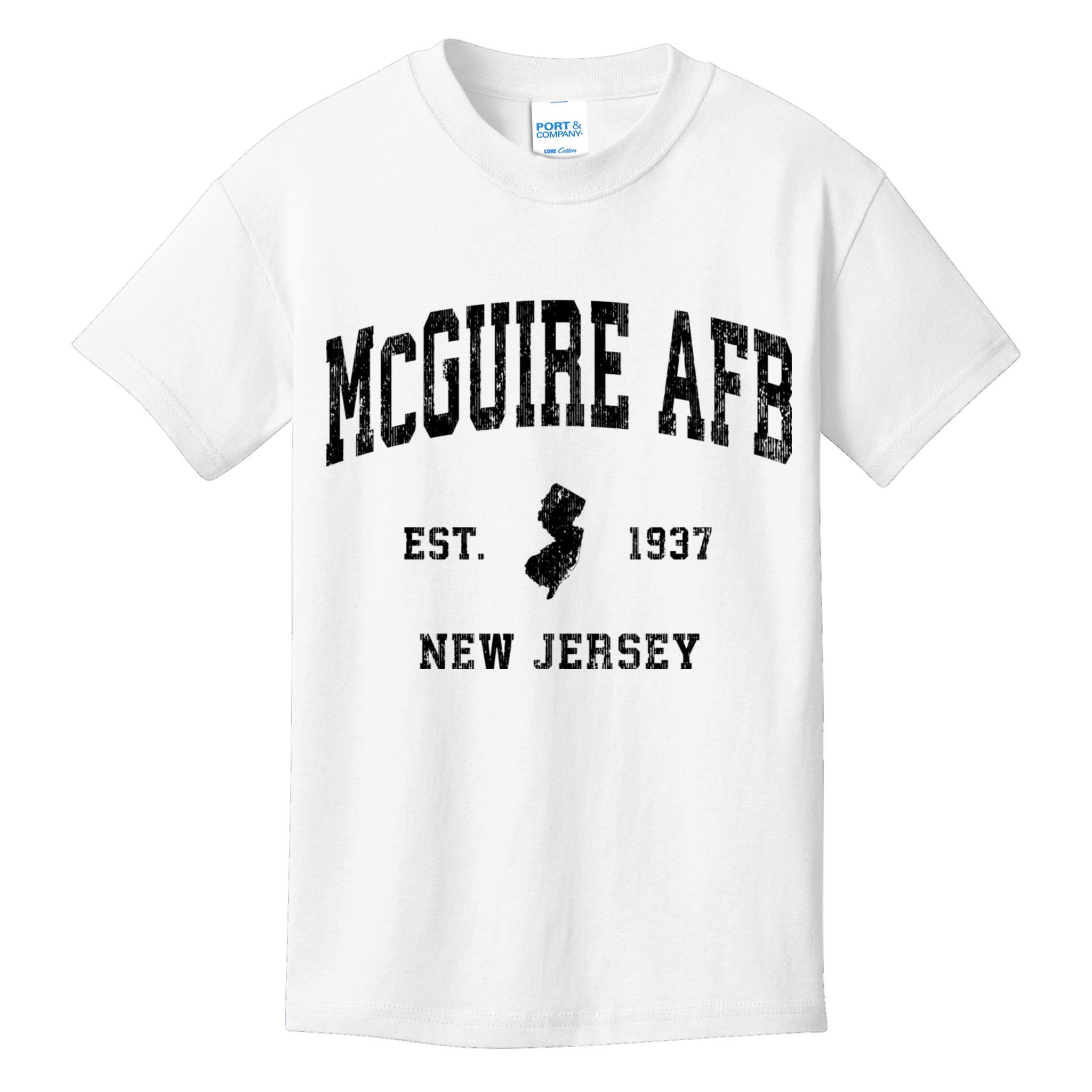 Mcguire Afb New Jersey Nj Vintage Established Athletic Sports Design Kids T-Shirt