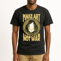 Make Art Not War Cameo Portrait Tall T-Shirt