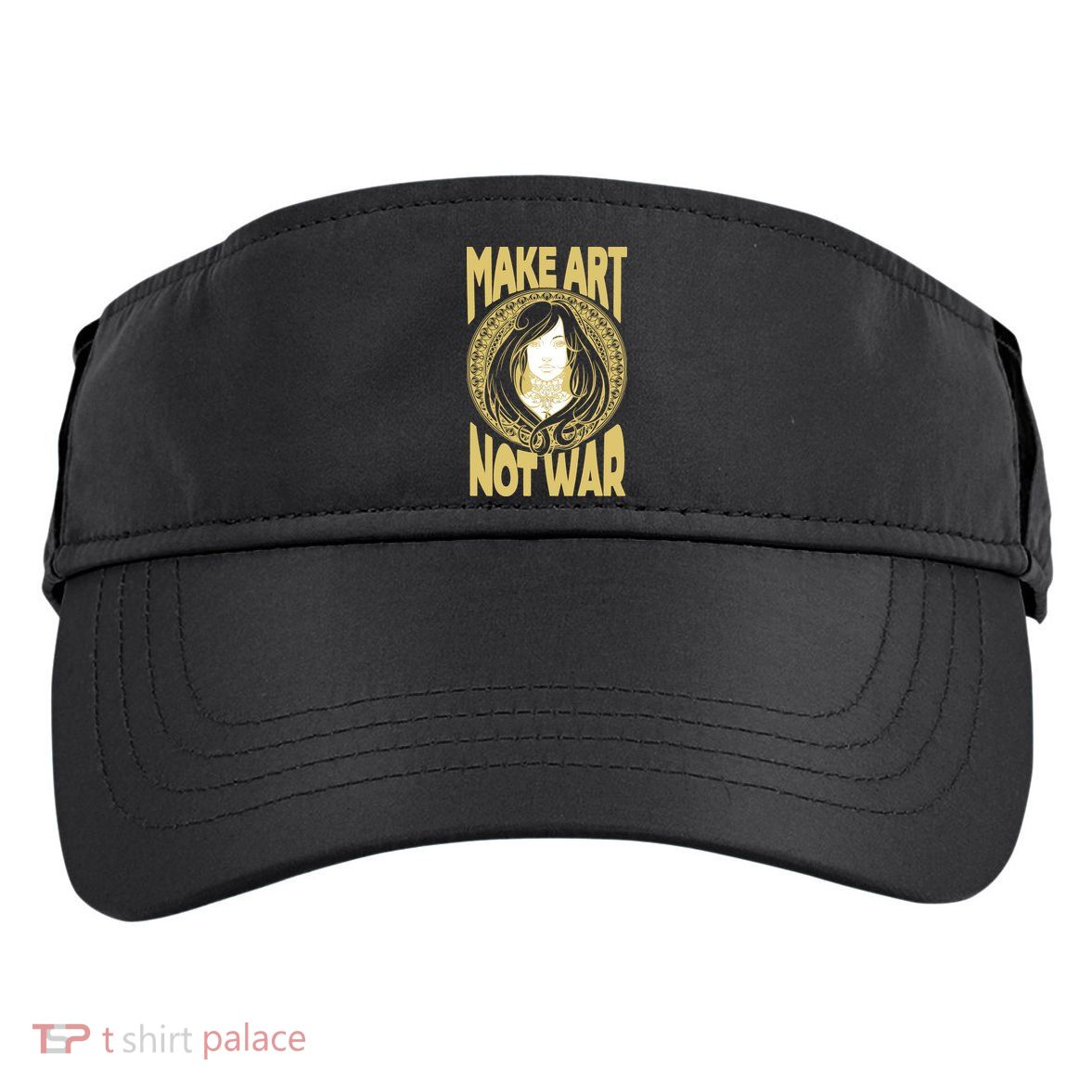 Make Art Not War Cameo Portrait Adult Drive Performance Visor