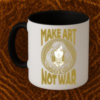 Make Art Not War Cameo Portrait Mug