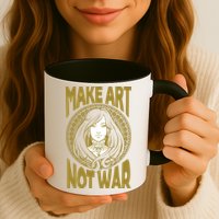 Make Art Not War Cameo Portrait Mug