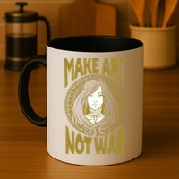 Make Art Not War Cameo Portrait Mug