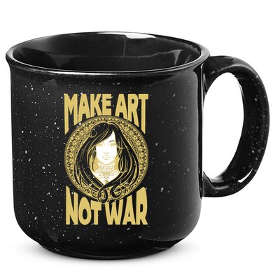 Make Art Not War Cameo Portrait 15oz Campfire Ceramic Mug