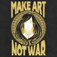 Make Art Not War Cameo Portrait Beanie