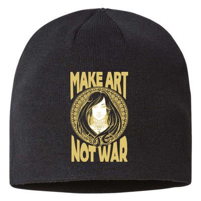 Make Art Not War Cameo Portrait Sustainable Beanie