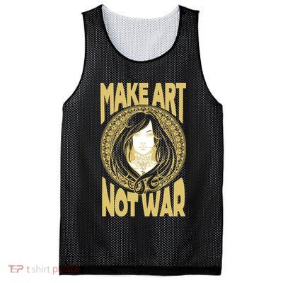 Make Art Not War Cameo Portrait Mesh Reversible Basketball Jersey Tank