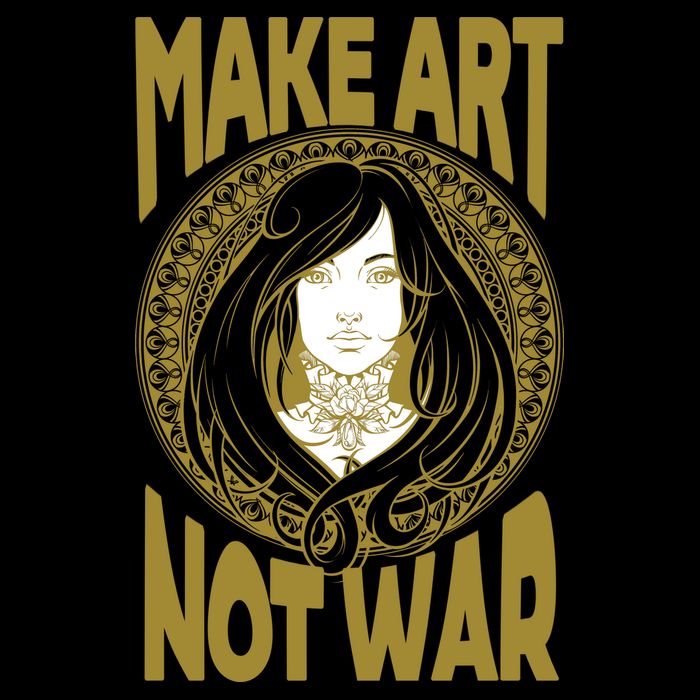 Make Art Not War Cameo Portrait 16oz Travel Tumbler