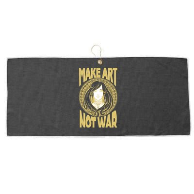 Make Art Not War Cameo Portrait Large Microfiber Waffle Golf Towel