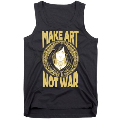 Make Art Not War Cameo Portrait Tank Top