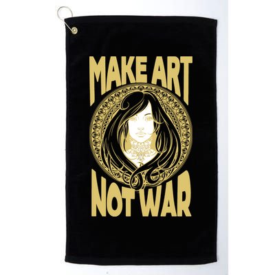 Make Art Not War Cameo Portrait Golf Towel
