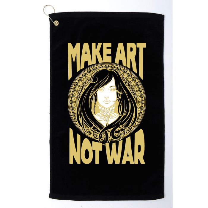 Make Art Not War Cameo Portrait Golf Towel