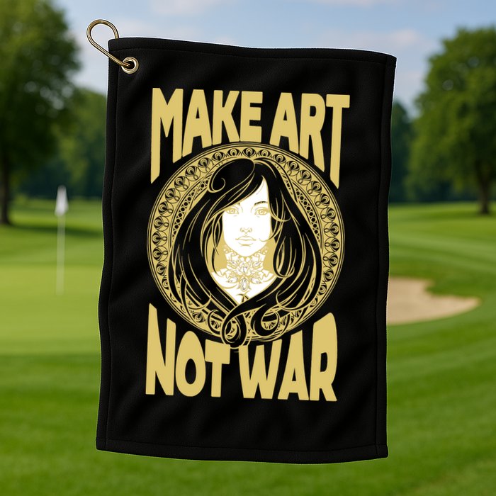 Make Art Not War Cameo Portrait Golf Towel