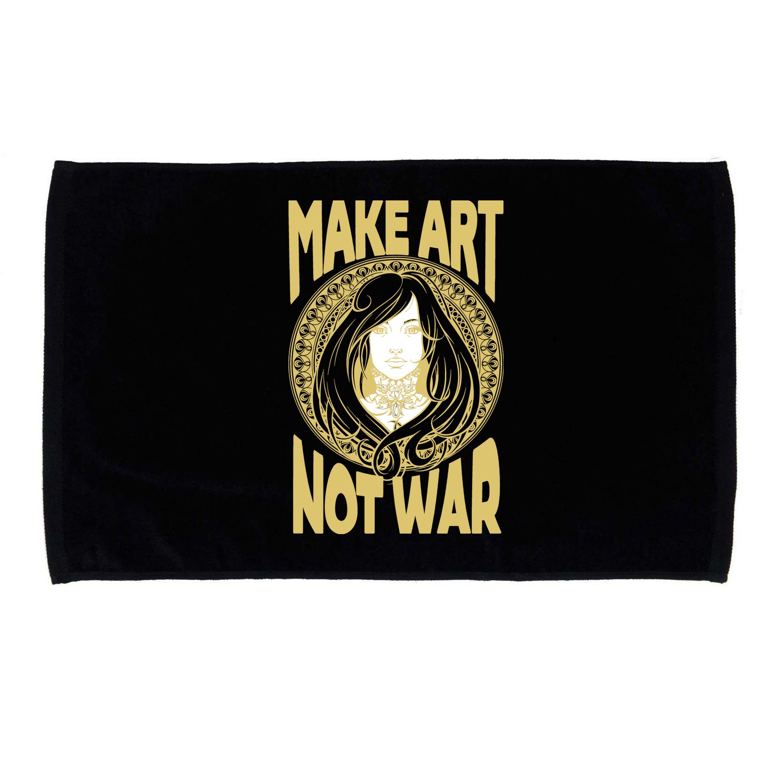 Make Art Not War Cameo Portrait Microfiber Hand Towel