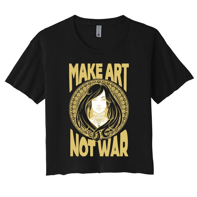 Make Art Not War Cameo Portrait Crop Top