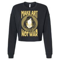 Make Art Not War Cameo Portrait Cropped Pullover Crew