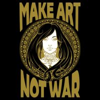 Make Art Not War Cameo Portrait Kids Colorblock Raglan Jersey