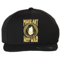 Make Art Not War Cameo Portrait Wool Snapback Cap