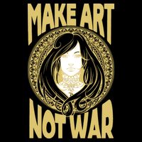 Make Art Not War Cameo Portrait Full Zip Hoodie