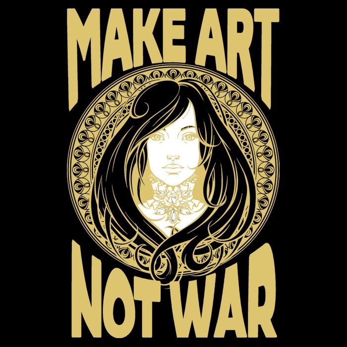 Make Art Not War Cameo Portrait Full Zip Hoodie
